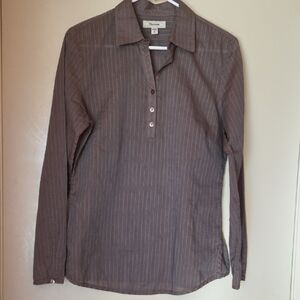 Brown Striped Long Sleeve Shirt
